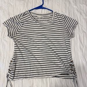 Aeropostale Tie Front Striped Shirt